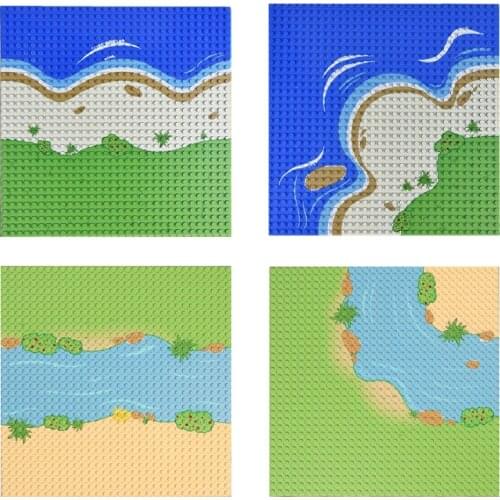 32*32 Dots Grassland Plates Baseplates Grass River Sea Island Classic Building Blocks Toys Bricks 25.5*25.5cm Base Placas C225