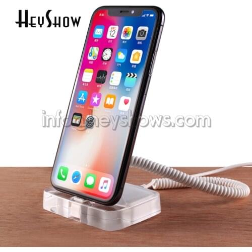 New Remote Control Mobile Phone Acrylic Security Anti-Theft Display Stand Cellphone Burglar Alarm Holder With charging Function