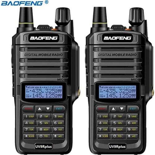 2pcs Baofeng UV-9R plus 10W IP68 Walkie Talkie Waterproof Dual Band Portable CB Hunting Ham Radio UV 9R Plus HF Transceiver 9R