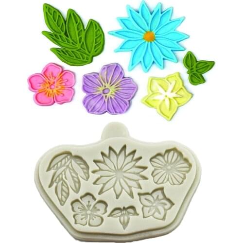 Stylised Flowers Mould Silicone Mold Fondant Cake Decorating Tool Gumpaste Sugarcraft Chocolate Forms Bakeware Tools