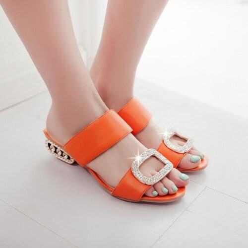 Rhinestone Fish Mouth Cool Outdoor Fashion Slippers Rivet Tank Patterned Heel Bling Non-Slip Lining Waterproof Womens Slippers