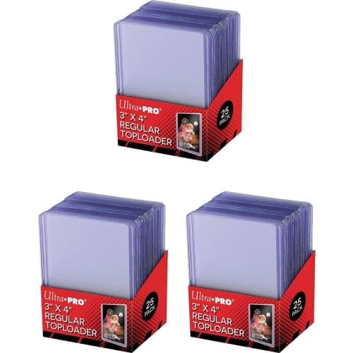Ultra Pro 25PS 3 X 4Top Loader Card Holder for Baseball, Football, Hockey, Golf, Single Sports Cards Top Loads Card Collecting