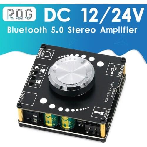 XY-AP100L 100WX2 Bluetooth 5.0 Stereo Amplifier Board AUX USB Sound Card Digital Power Amp Amplificador DC 12V 24V