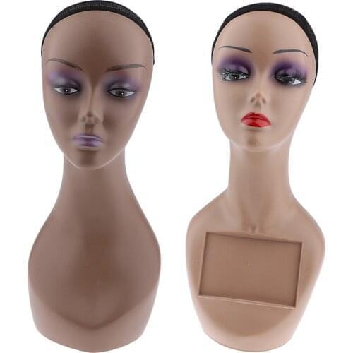 1 Piece of Female Cosmetology Mannequin Head With Long Neck Salon HairdressingTraining Doll Head for Wig Making and Dispay