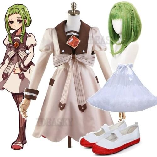 Anime Toilet Bound / Jibaku Shounen Hanako Kun Sakura Nanamine Cosplay Costume Wig shoes Women Dress For Halloween Party