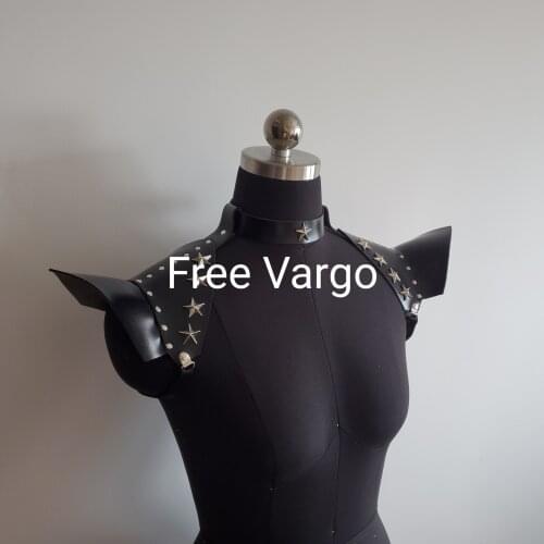 Burning Man Shoulder Harness Leather Shoulders Neck Armor Shoulder Straps Festival Harness Shoulder Pads Cage Rave Costume