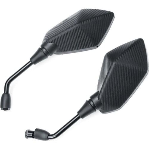 8mm 10mm Thread Motorcycle Scooter E-Bike Rear View Side Mirrors Convex Fuction Carbon Fiber Style For Honda Yamaha KTM