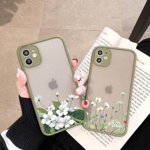 Small Floral Flower Phone Case For iPhone 6s 7 8 Plus SE 2020 11 12 Pro Max X XS MAX XR Hard Matte Shockproof Fundas Cover Shell
