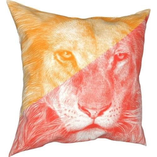 Wild Lion Colourful Animals Africa Pillowcase Printing Polyester Cushion Cover Decoration Throw Pillow Case Cover Home 40X40cm