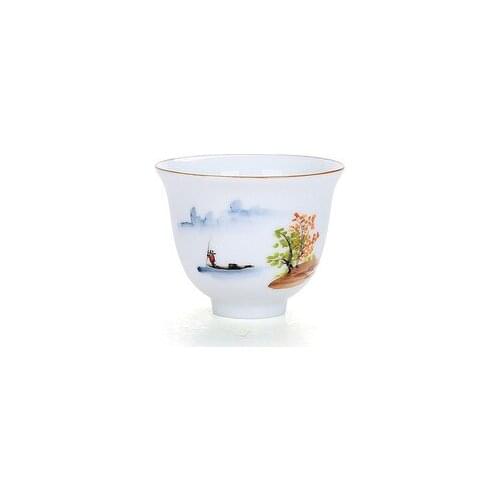 Jingdezhen Hand-painted Ceramic Teacup Pastel Landscape Tea Set Kung Fu Black Tea Da Hong Pao Teaware Free Shipping