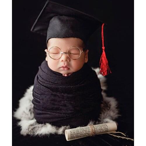 Baby Hat Photography Photo Commemorative Memorial Doctor Cap Funny Cute Costume Props Kids Newborn Souvenir Tassel Cosplay Decor