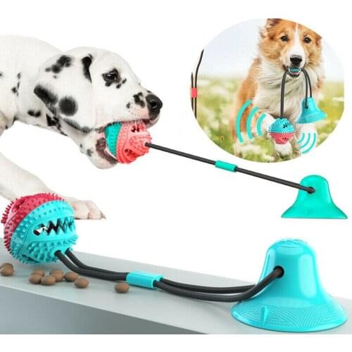 Pet Dog Toys Silicon Suction Cup Tug dog toy Dogs Push Ball Toy Pet Tooth Cleaning Dog Toothbrush for Puppy large Dog Biting Toy