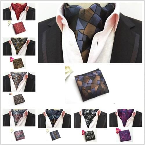 Designer Men Formal Scarf Set Fashion Scarves Neckerchief with Handkerchief Pocket Square