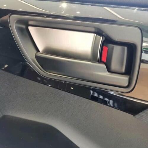 For Toyota Highlander 2021 2022 Steel Carbon Fibre Car Inner Door Handle Bowl Protector Frame Cover Trim Sticker Accessories