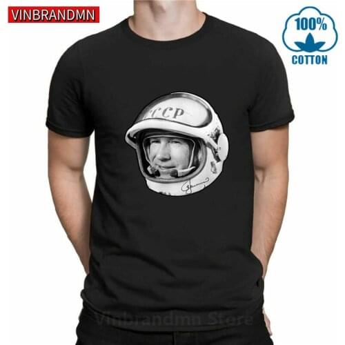 Russian CCCP Space Astronaut Alexei Leonov T shirt Russia USSR Hero Vintage T-shirt Soviet Union Space Programme Tee Tops hombre