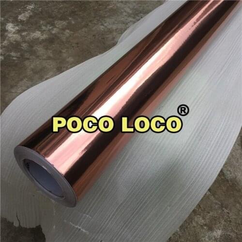 Gloss Rose Gold Conform Chrome Flexible Vinyl Wrap Film Perfect For Mobile Phone,Laptop,Desktop.car Full Body Wrapping Film Foil