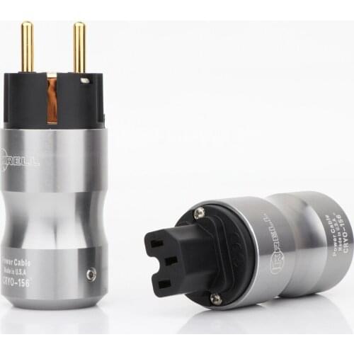 HI-End 24K Gold Plated Krell Europe Standard Male Mains AC Power Plug Audio HIFI European Famale Power Supply Socket