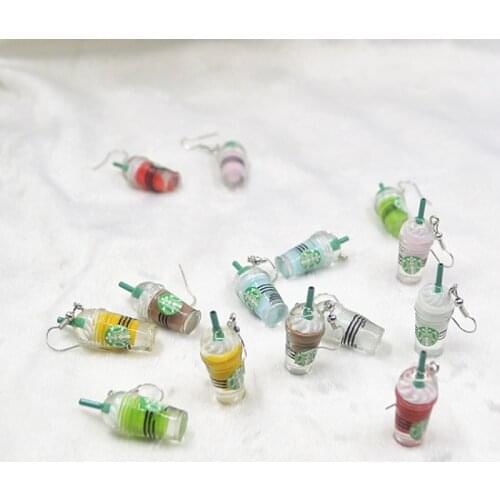 Korean Style Fashion Funny Resin Drop Earrings for Women Creative Cute Coffee Cup Dangle Earring Personality Party Jewelry Gifts