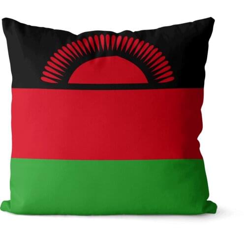 Flag of Malawi pattern square pillowcase pure cotton linen pillowcase party home decoration sofa cushion cover 45x45cm 40x40