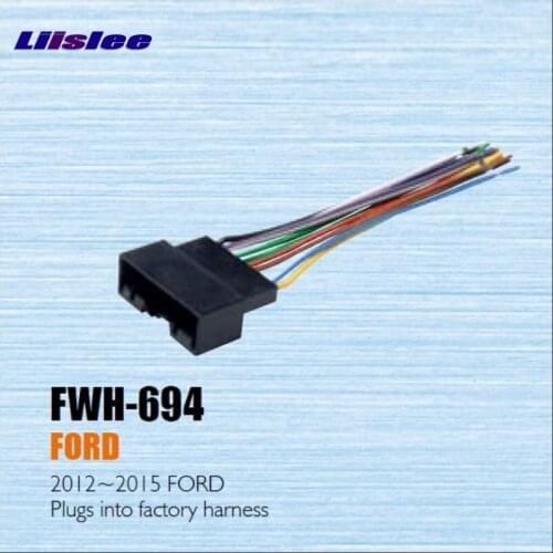 Liislee Plugs Into Factory Harness For Ford 2012~2015 -Radio Power Wire Adapter/Aftermarket Stereo Cable/Male DIN To ISO
