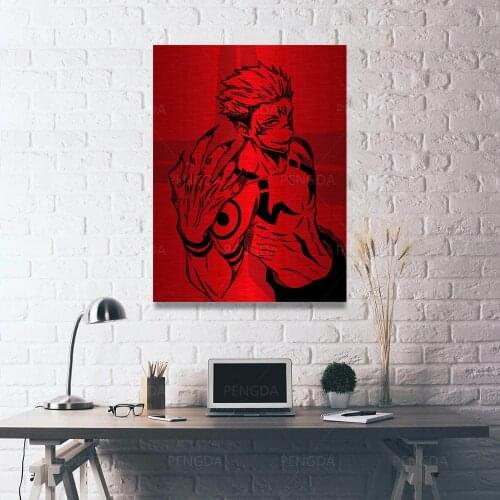 Modular Pictures Red Jujutsu Anime Japan Abstract Canvas Painting Wall Art Posters Print Modern Living Room Home Decor Framework