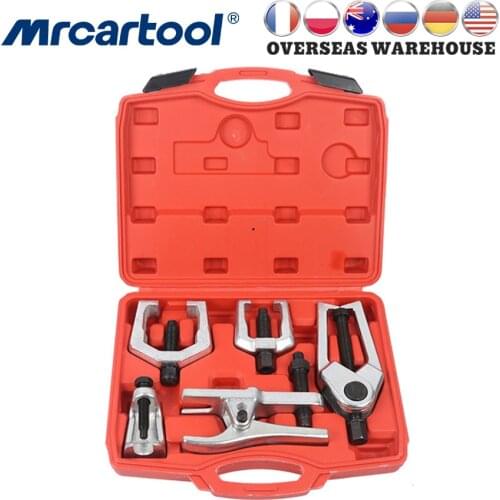 MR CARTOOL 5pcs Front End Service Tool Kit Pitman Arm/Tie Rod End Puller Ball Joint Separator Tie Rod Remover Car Repair Tool