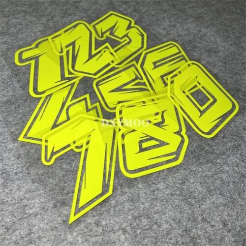 Arabic Numerals 012345679 GP Racing Number Auto Truck Body Stickers Dirt Bike Decorate Applique Car Styling Decals