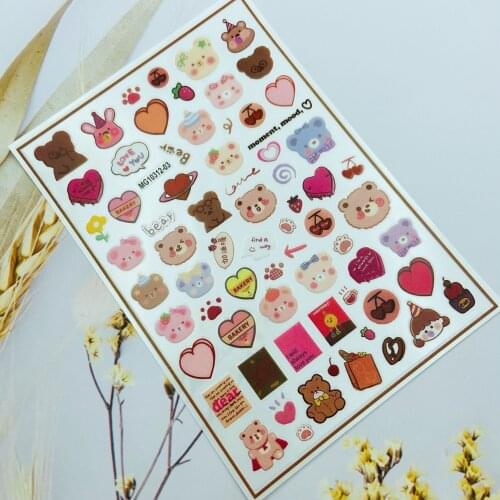 DIY Back Glue Adhesive Nail Stickers Embossment Carton Smiling Faces Fashion Dry Nail Decals Nail Art Women Girls Manicure Girls