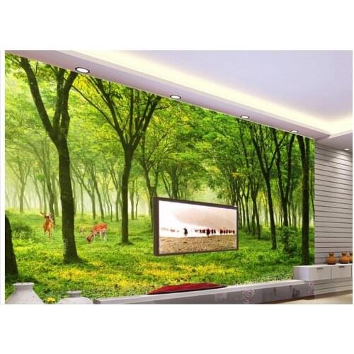 Wall mural photo wallpaper 3d murals wallpaper for living room custom 3d photo wallpaper Forest scenery Home Decoration