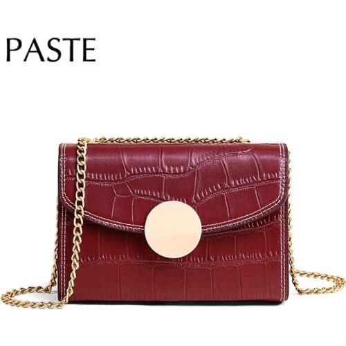 New Crocodile Pattern Cowhide Leather Women Crossbody Messenger Bag Chain Shoulder Bag Mini Size Luxury Daily Phone Purse