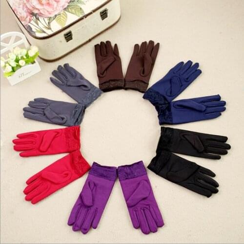 New lace women gloves female winter lovely milk fiber napped Unisex mittens ladies gloves for girls winter warm glove