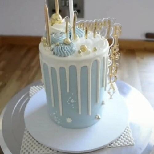 New Original Acrylic Happy Birthday Cake Topper Gold Birthday Cupcake Toppers Supplies for Kids Birthday Party Cake Decorations