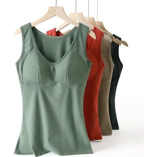 Autumn Winter Plus Velvet Seamless Warm Vest Female Free Bra Slim Gather Underwear Base Shaping Thermal Vest XXL Fleece Tank Top