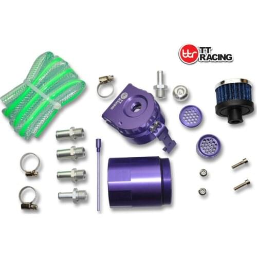 OT6PU - TTRacing Baffled 15mm 19mm-Aluminum Oil Catch Can Reservoir Tank Breather