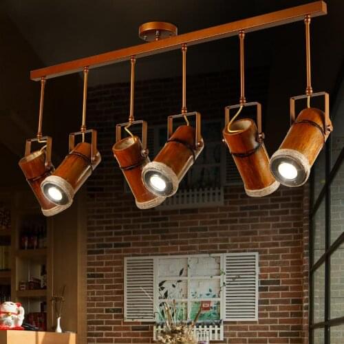 Solid wood pendant lights LED lamps loft designer country vintage hemp bar coffee creative personality pendant lamp ZH zb57