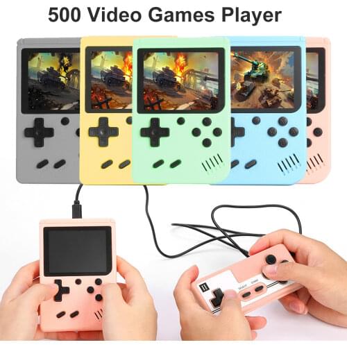 500 IN 1 Portable Retro Game Console Handheld Game Players 8 Bit 3.0 Inch LCD Sreen Support 2 Players with Controller Kids Gifts