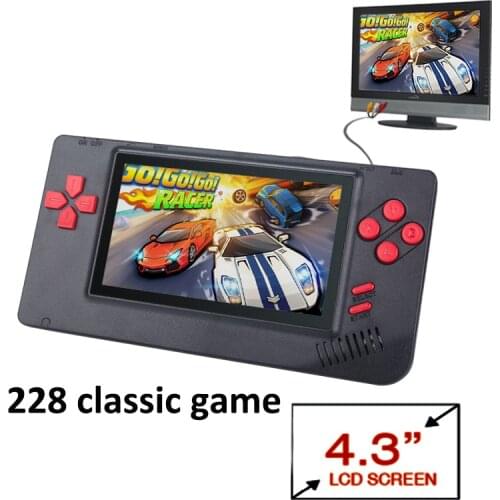 Retro Handheld Game Console 4.3 Inch Screen With 228 Classic Video Games Consolas AV Output 8 Bit TV Portable Games For Kids