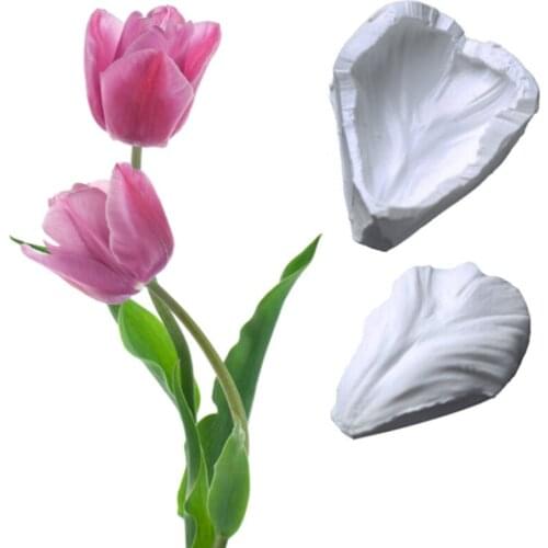 Tulip Petal Texture Silicone Mold Fondant Cakes Decor Tools Silicone Molds Sugarcraft Chocolate Baking Tools Cakes Gumpaste Form