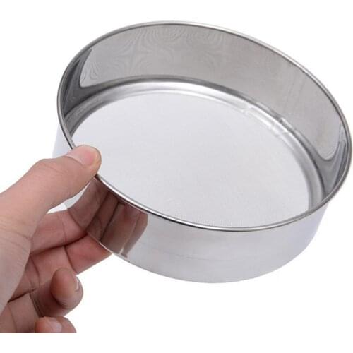 1 Pcs Flour Sieve Strainer Sieve Soybean Rice Grain Sesame Flour Sieve Stainless Steel Filter Mesh Chroming Frame Eco-Friendly