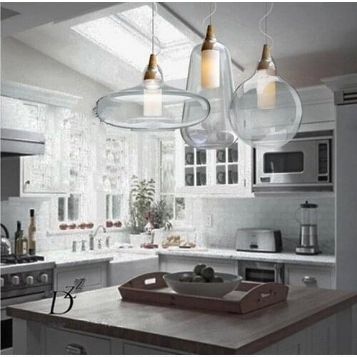 Nordic glass pendant lights modern minimalist bar creative personality restaurant lamp dining table cafe lamp Ball light LU71240
