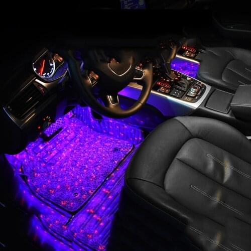 Led Car Accessories Interior Decoration Atmosphere Light Colorful Led Decoration Lamb Voice Control Usb Foot Sole in Car