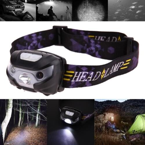 LED Motion Sensor Headlamp Headlight USB Rechargeable Head Flashlight