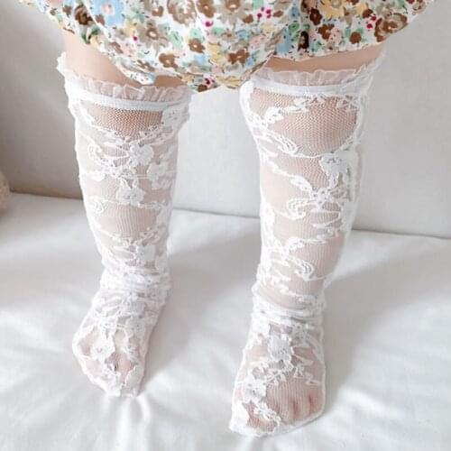 Spring Summer Ultra-Thin Childrens Socks Solid Color Lace Mesh Skin-Friendly Breathable Socks Newborn Baby Princess Socks Girl