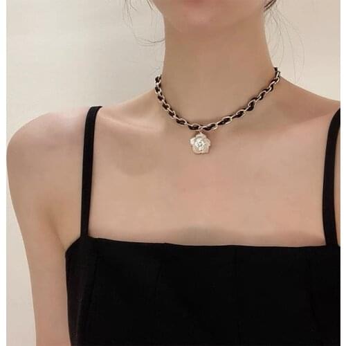 Camellia Vintage Braided Necklaces 2021 Trend Woman Tassel Choker Luxury Brand Jewelry accessories Wholesale price