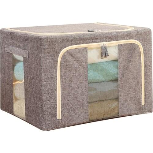 Oxford Fabric Clothes Storage Box Foldable Steel Frame Underwear Organizer Household Laundry Finishing Wardrobe Toy Storage