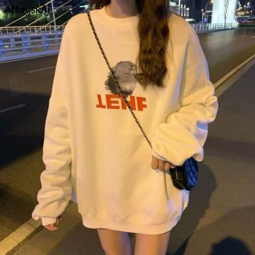 Hoodies Women Ins Print Chic All-match Simple Popular Schoolgirls Clothing Daily Fall Spring Trendy Korean Femme Sweatshirt New