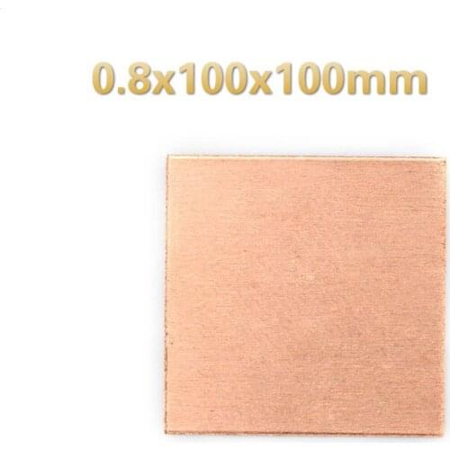 1pcs 0.8 * 100 * 100 99.9% copper plate thin copper paper heat sink DIY materials for household use DIY industrial molds or met