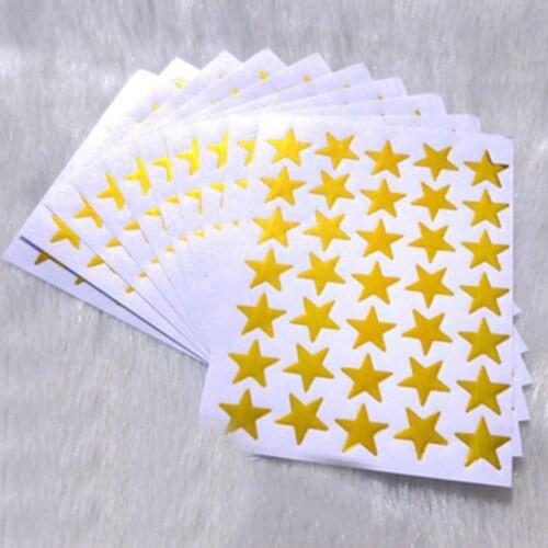 New High Quality 10 Sheets 15mm School Teacher Office Merit Reward Gold Star Self-adhesive Stickers
