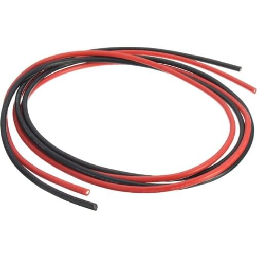 10M Two Wires 12/16/18/20/26/28/30AWG Silicone Wire SR Wire Flexible Stranded Copper Electrical Cables 5M black+5M red For RC