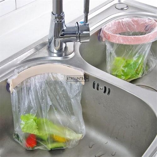 100pcs Kitchen Sink Trash Rack Strong Sucker Kitchenware Suction Wall Garbage Bag Holder Storage Container Home Bathroom